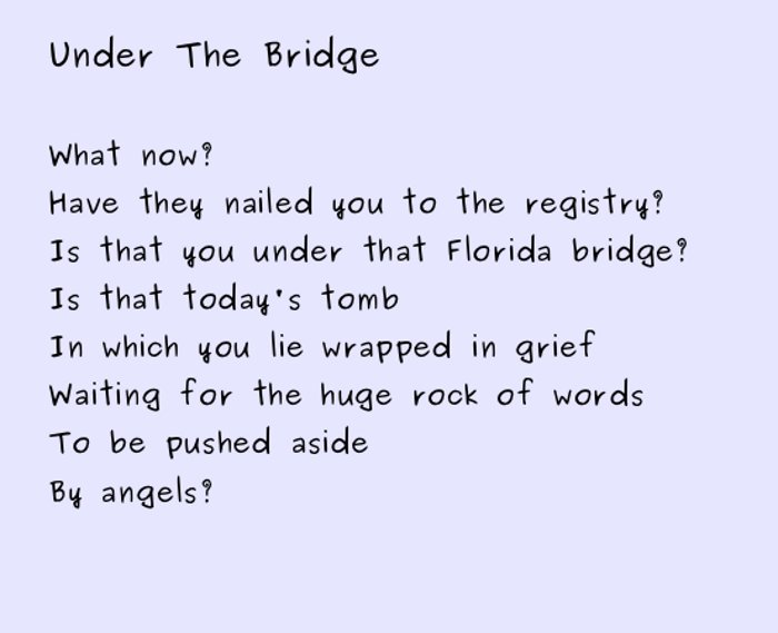 poem - under the bridge