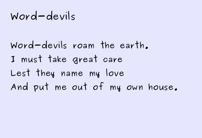 poem word devils